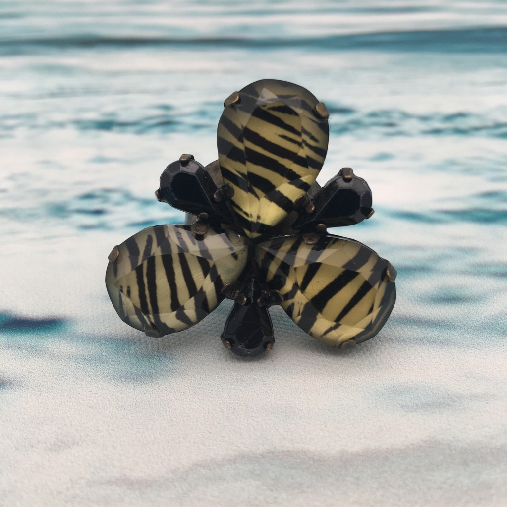 Zebra Print Adjustable Ring